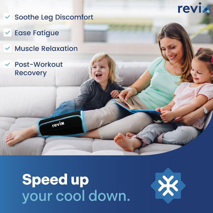 REVIX Shin Ice Pack Reusable Leg Ice Pack Wrap, Shin & Calf Ice Pack Wrap | Cold Therapy Compression Sleeve for Calf, Elbow, Arm and Knee Discomfort, Shin Splints Relief Ice Pack, 360° Full Coverage