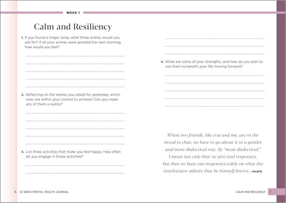 52-Week Mental Health Journal: Guided Prompts and Self-Reflection to Reduce Stress and Improve Well-Being