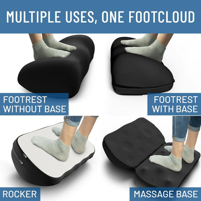 Everlasting Comfort Foot Rest for Under Desk at Work - Memory Foam Office Foot Stool & Under Desk Footrest Leg Elevation Pillow for Gaming & Home Office, Supports Posture
