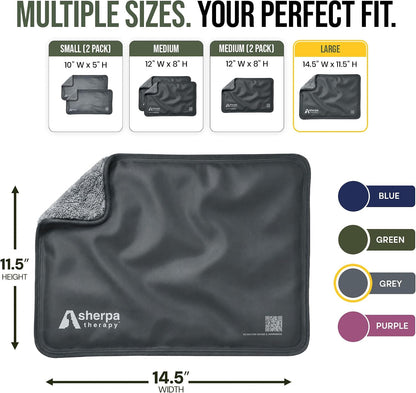 Medium Flexible Gel Ice Packs Reusable - Hot and Cold Soft Ice Packs for Injuries Reusable for Ankle, Arm, Foot, Leg, Back Pain Relief - 8" x 12" - Purple