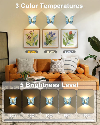Eneru Motion Sensor Wall Sconce Set of 2, Rechargeable Wall Lights, Indoor