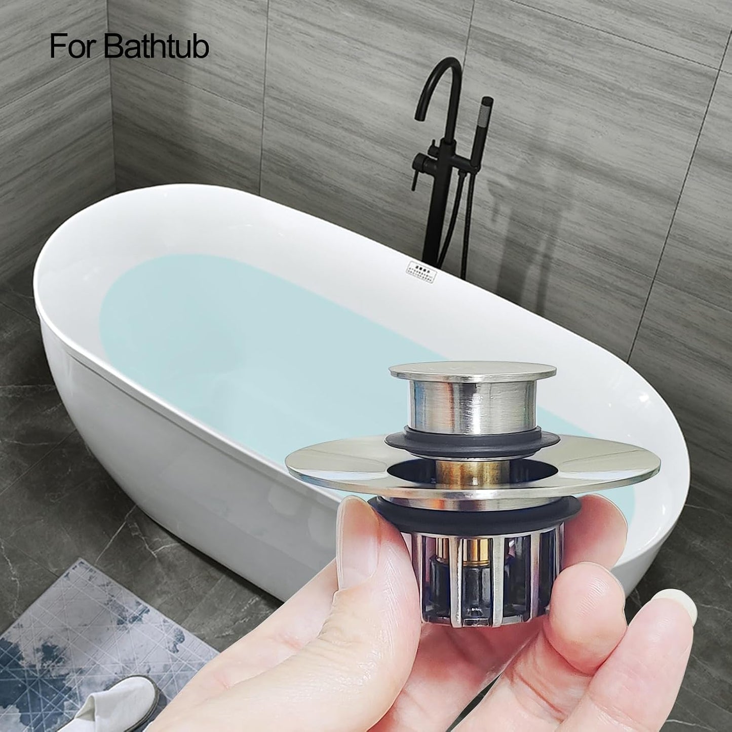 LEKEYE Tub Stopper | Shower Drain Hair Catcher | Pop-up Drain Stopper with Strainer | Bathroom Bathtub Plug | Drain Protector for 1-1/2 to 1-3/4" Bath Drain Hole