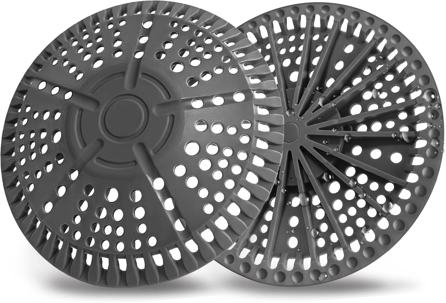 Shower Drain Hair Catcher, 5.5in Shower Hair Catcher Large Premium Silicone Drain Protector Strainer, Shower Drain Cover for Shower Room, Floor Drain, Bathroom Sink, Dark Grey