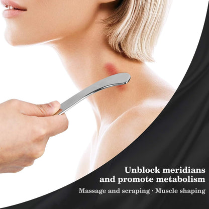 Gua Sha Scraping Tool Stainless Steel, Body Massage for Neck Back