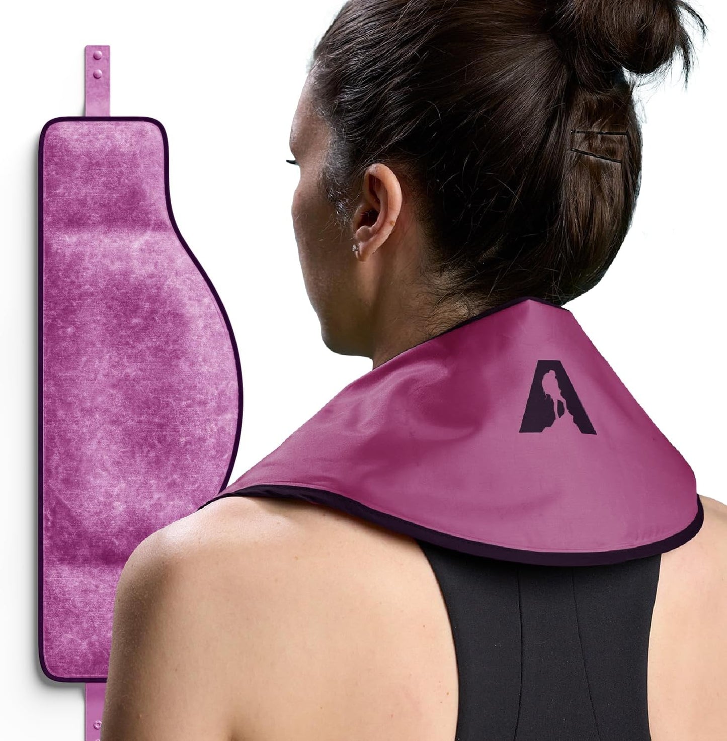 Flexible Neck Ice Pack Wrap, Soft Gel Ice Pack for Pain Relief, Hands-Free, Cervical Recovery (8" x 23") - Purple