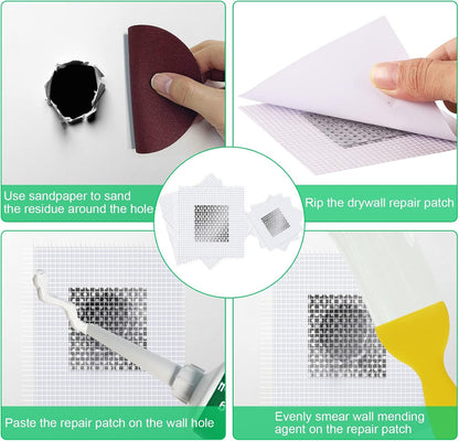Drywall Repair Kit, 2 Pack Spackle Wall Repair Patch Kit with Scraper, Wall Mending Agent Large Hole Drywall Patch, Easy to Fill Holes in Home Wall and Quick Repair Crack, Plaster Wall Repair