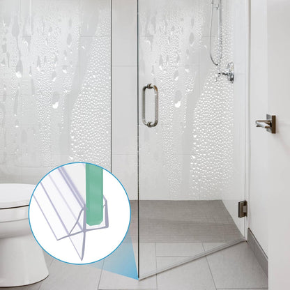 Frameless Shower Door Bottom Seal Shower Sweep with Drip Rail for 1/4" Glass,36" Long, Vinyl, Clear | Vinyl, Clear,Shower Door Bottom Sweep