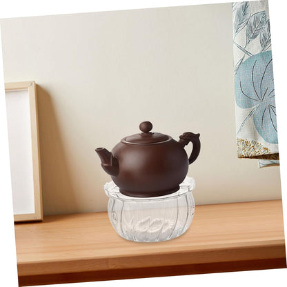HEALLILY Teapot Warmer Glass Candle Heater Base for Tea Food Elegant Design for Teapots Easy to Clean Maintain for Home Office Use