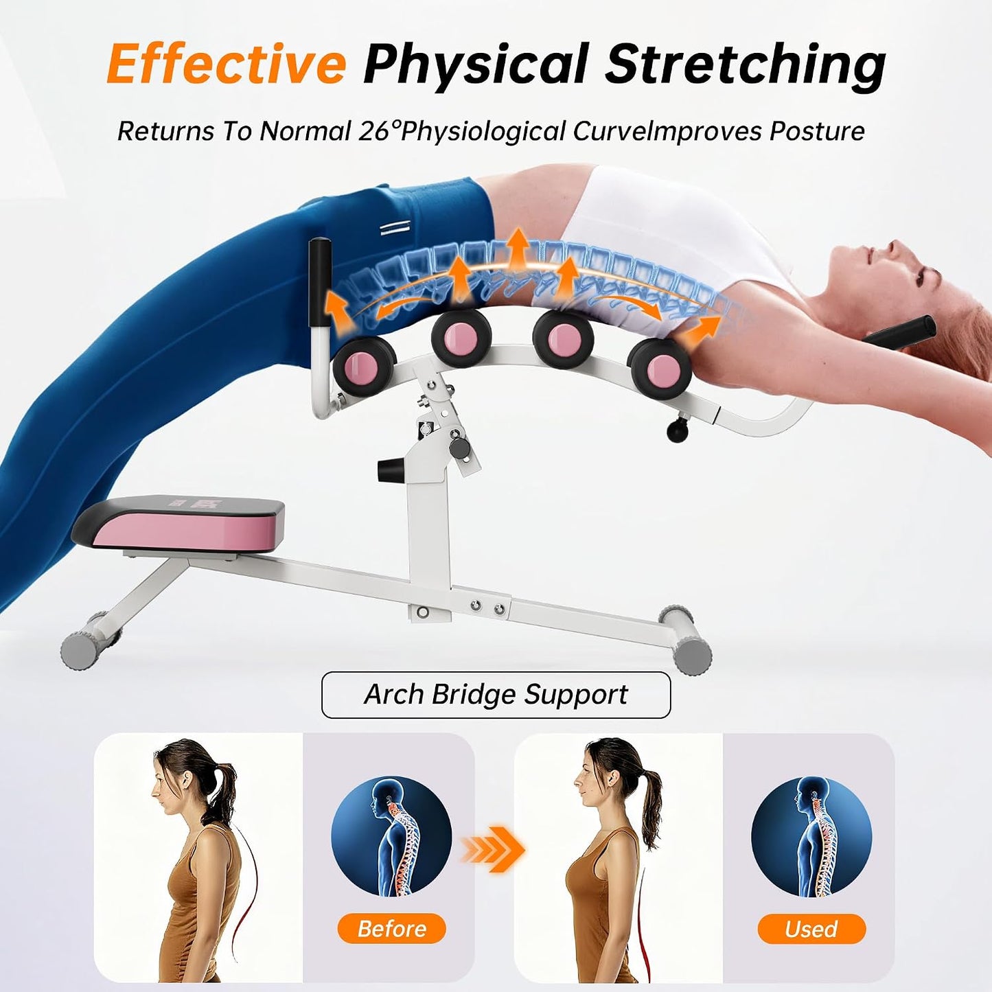 Inversion Table for Back Pain Relief - 350lbs Capacity, Improve Posture and Spinal Health - Ideal for Home and Gym Use