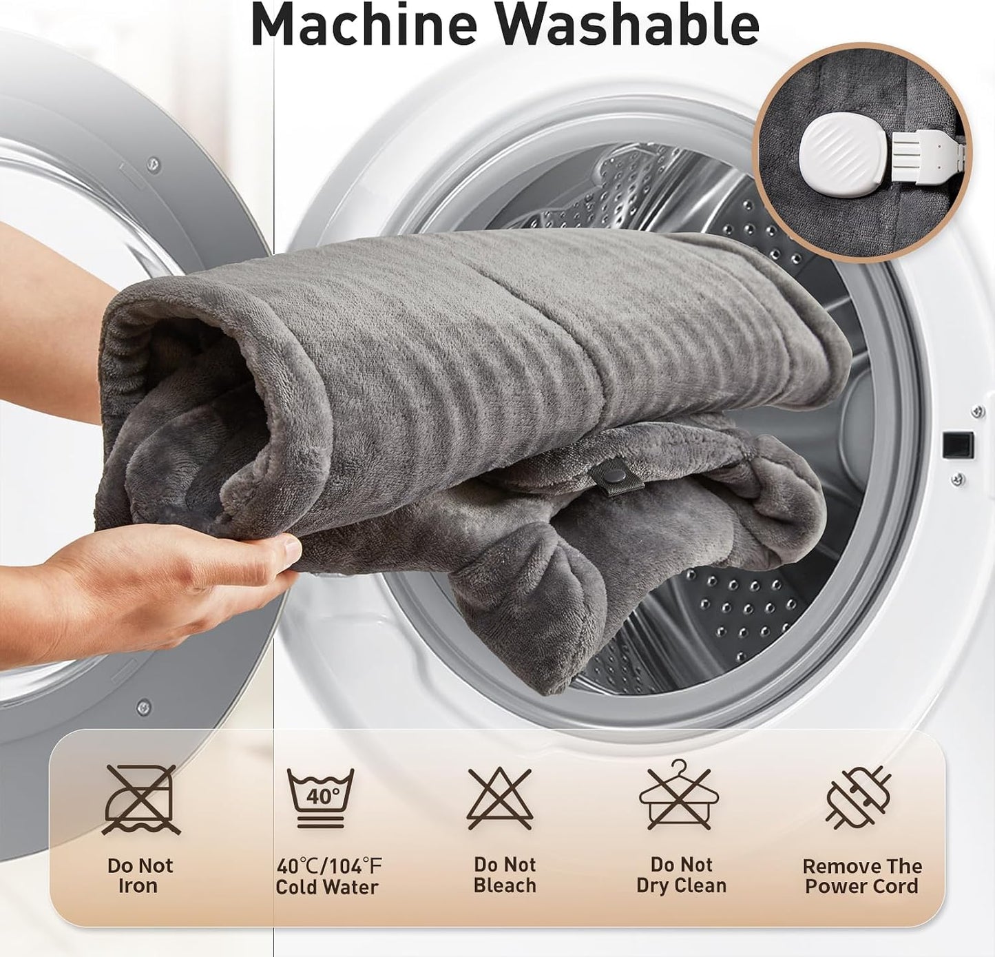 WUGE Fathers Day Dad Gifts, Heating Pad for Neck Shoulder and Back, Birthday Gift for Women Men, Deeper Pain Relief, Large Weighted Heat Pad, ETL Certified, Gray
