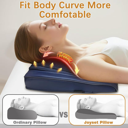 Joyset Back Massager with Heat, Shiatsu Chair Cushion for Lower Back | Upper & Lower Back 2-Level Heat, 16 Nodes Bidirectional Deep Kneading, Removable Washable Cover, Universal Fit for Mom, Dad