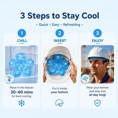 Head Gel Ice Pack, Cold Gel Ice Packs for Injuries, Heat Stroke Prevention Cooling Hat Insert, Reusable Ice Packs for Hard Hats, Sun Hats, Cycling Helmets, 4 Packs
