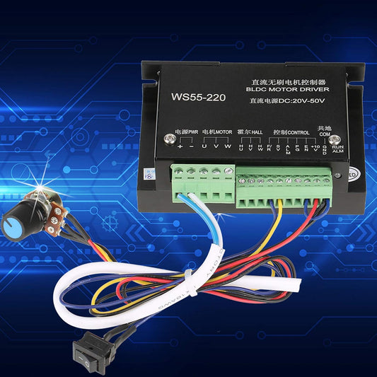 Motor Driver Controller,WS55-220 DC 48V 500W CNC Brushless Spindle BLDC Motor Driver Controller with Overvoltage , OverCurrent