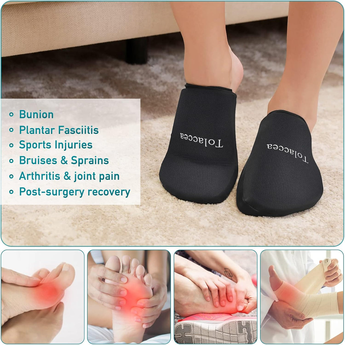 Foot Toes Ice Pack with Forefoot Gel Ice Pack Cold & Hot Therapy, 1 Pair