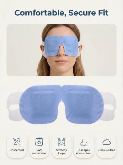 16 Pack Self-Heating Steam Eye Mask, Moist Warm Compress for Stye, FSA&HSA | Disposable Unscented Dry Eye Pads, Heated Eye Masks, Travel Essentials, Spa, Self-Care Eye Care Relaxation Gift