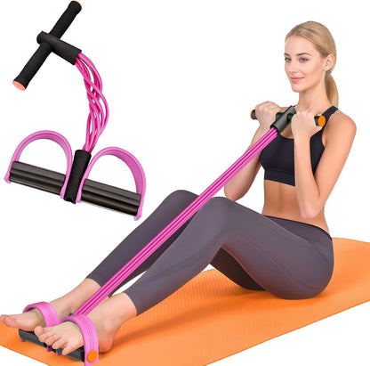 Pedal Resistance Band with Handles, 6-Tubes Natural Rubber Exercise Bands | Upgrade Foot Pedal Resistance Bands for Working Out, Multifunction Fitness Equipment for Abdomen, Waist, Arm, Leg, Pilates