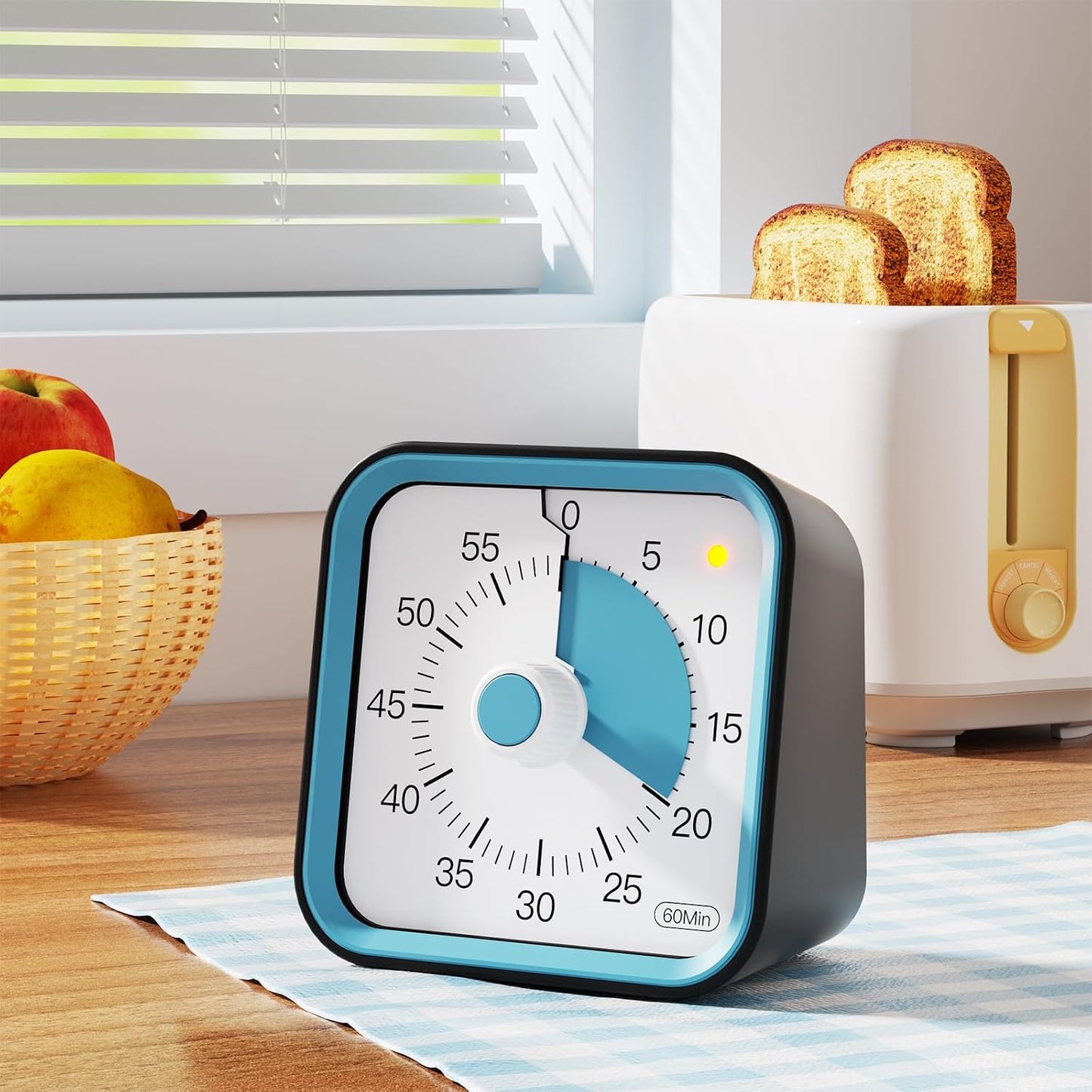 Visual Timer for Kids, Countdown Timer with Pause Function, White | Timer for Kitchen Cooking, Classroom, Study, Toddler, ADHD, Cute Timer Clock, Alarm 3 Volume Levels, Light Indicator