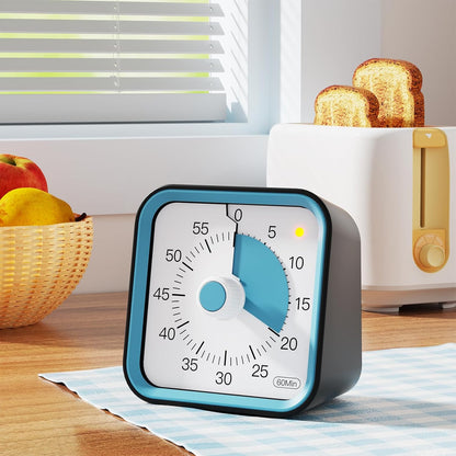 Visual Timer for Kids, Countdown Timer with Pause Function, White | Timer for Kitchen Cooking, Classroom, Study, Toddler, ADHD, Cute Timer Clock, Alarm 3 Volume Levels, Light Indicator