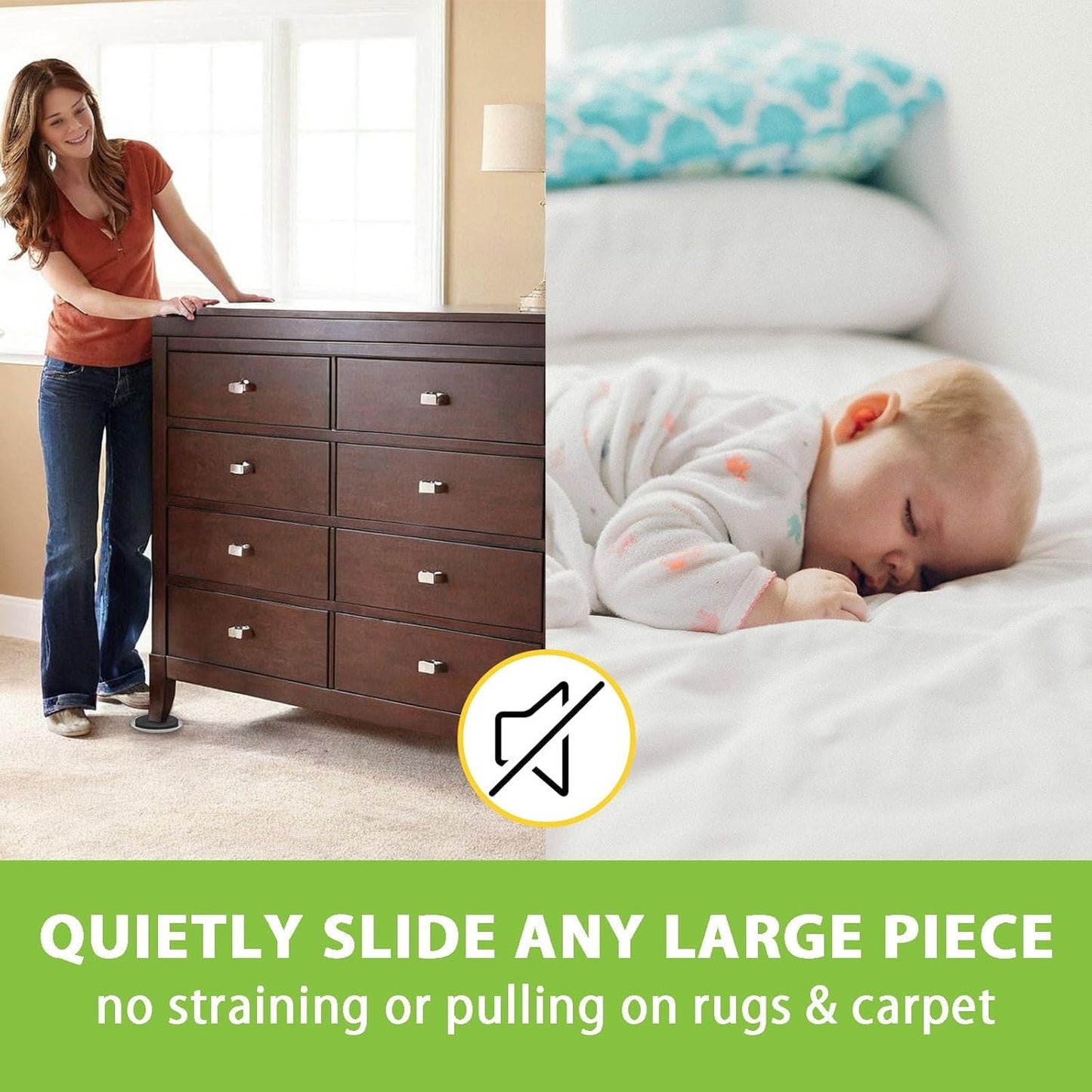 Furniture Sliders for Carpet 20 Pieces 3.5 Inch Heavy Duty Movers Pads Plastic EVA Gliders Easy Move Sofa Bed Table Without Lifting (Beige, 3.5")