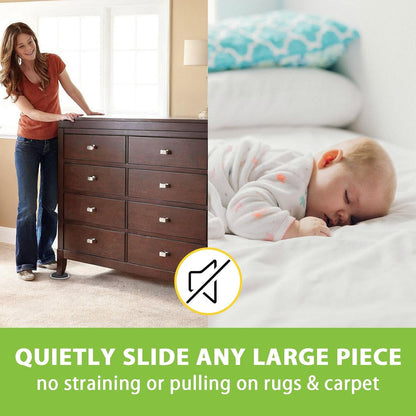 Furniture Sliders for Carpet 20 Pieces 3.5 Inch Heavy Duty Movers Pads Plastic EVA Gliders Easy Move Sofa Bed Table Without Lifting (Beige, 3.5")