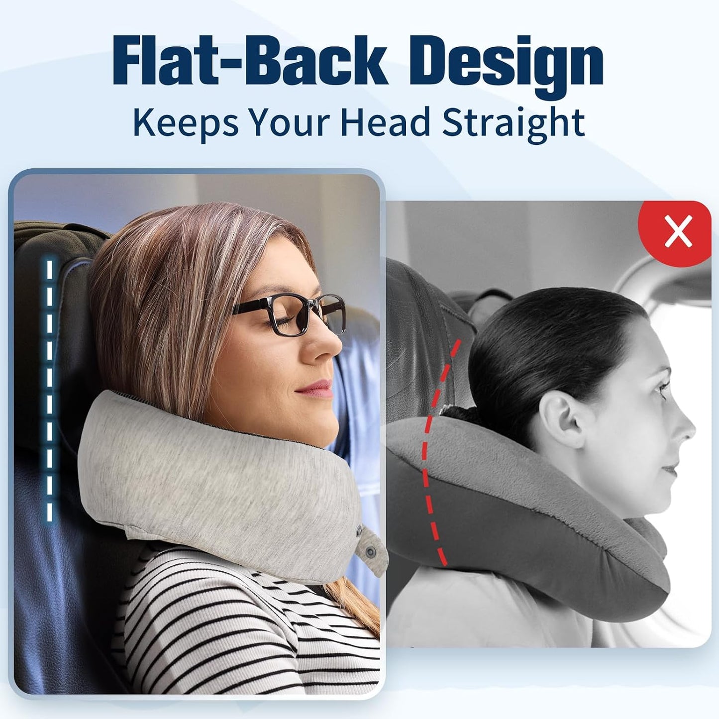 Cirorld Neck Pillow for Traveling, Travel Pillows for Airplanes,100% Pure Memory Foam Travel Neck Pillow, Adjustable Flight Pillow, Portable Plane Accessories with Eye Mask, Earplugs, Carry Bag