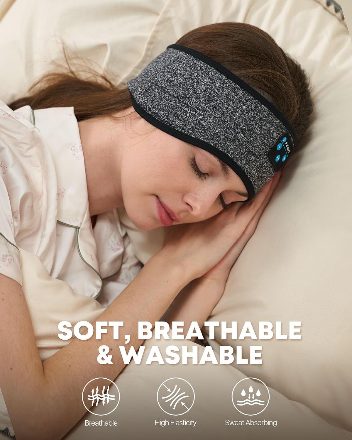 Sleep Headphones Bluetooth Headband,Sleeping Headphones Sports Headband, Long Time Play Sleeping Headsets with Built in Speakers Perfect for Workout,Running,Yoga