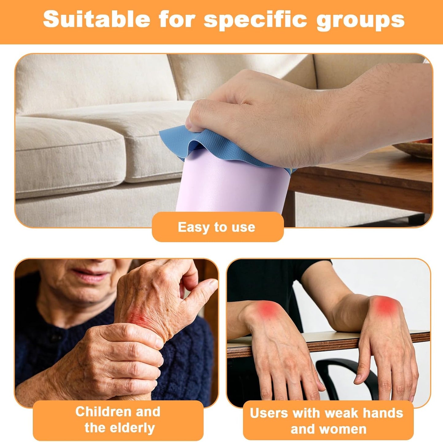 LUTER 4pcs Jar Opener Gripper Pad for Seniors with Weak Hands, Rubber | Multi-function Silicone Bottle Opener Lid Cap Rubber Gripper Pads Kitchen Coasters Gadgets, Light Blue, Green