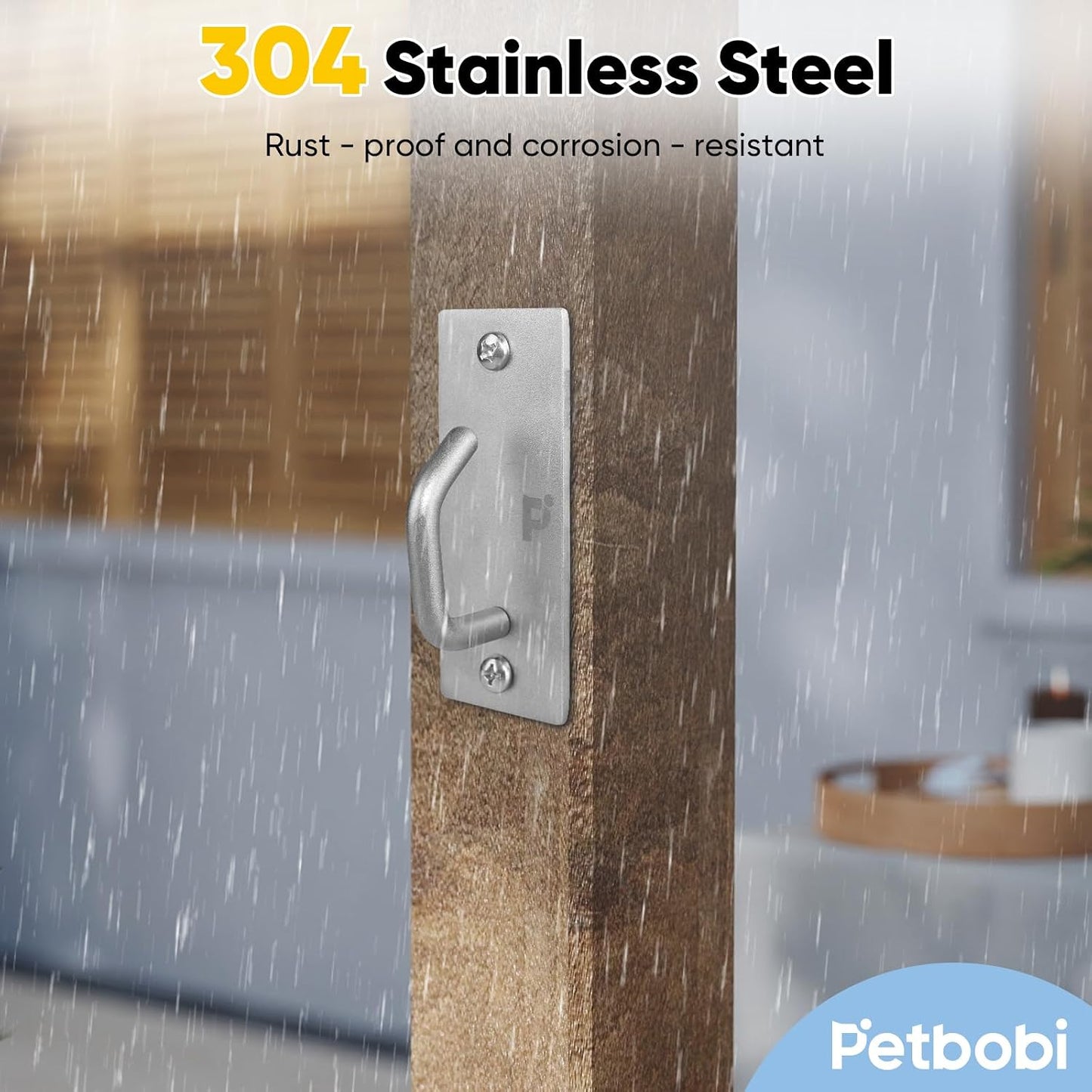 Petbobi Dog Leash Hooks for Wall - Dog Leash Holder, Stainless Steel Wall Mounted Hook, Indoor Outdoor Home & Business Use, Slim Compact & Space Saving Design