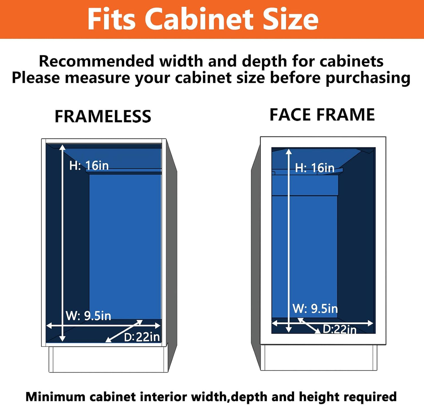 ROOMTEC Pull Out Cabinet Organizer, Pull Out Shelves 5½" W x 21½" D, Heavy Duty Cabinet Drawers Slide Out Kitchen Organizers Storage Shelf