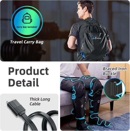 Leg Massager with Air Compression & Heat, Calf & Foot Massager for Circulation and Pain, Compression Boots with Video Wearing Guide, Update Controller with 6 Modes & 3 Heating Levels, Gift for Mom