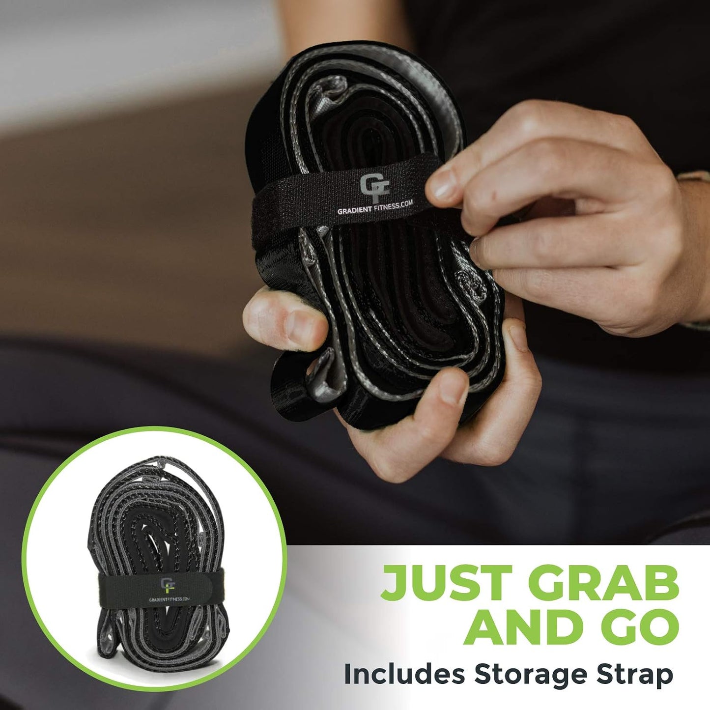 Stretching Strap for Physical Therapy, 12 Multi-Loop Stretch Strap 1" W x 8' L, Neoprene Handles, Physical Therapy Equipment, Yoga Straps for Stretching, Leg Stretcher.