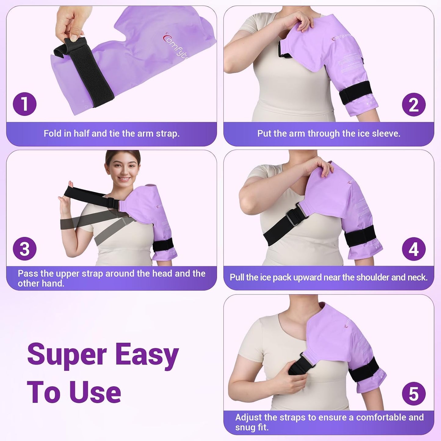 Comfytemp Shoulder Ice Pack Rotator Cuff Cold Therapy Wrap, FSA Eligible HSA, Gel Packs for Injuries Reusable Hot Cold Compress Shoulder Brace for Pain Relief, Men Women Recovery Item (Large/X-Large)