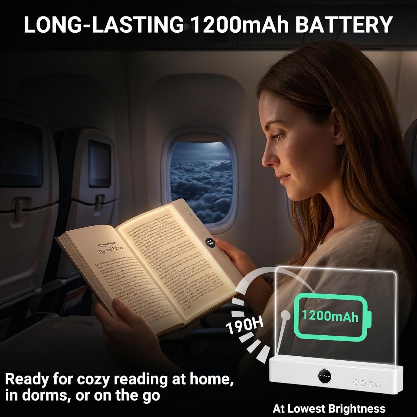 30 LED Book Light for Reading at Night in Bed, Rechargeable Book Page Light, 3 Color Temperatures, Stepless Dimming, 1-99 Min Timer, 2-in-1 Reading Light Light & Night Light, Gift for Readers White