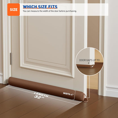 MAGZO Door Draft Stopper 36 Inches, Energy Saving, Gray | Weighted Sound Proofing for Door Draft Blocker, Under Door Gap Filler with Machine Washable Fabric