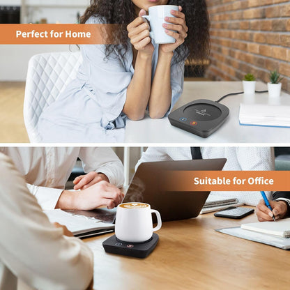 VOBAGA Coffee Mug Warmer, 4 Hours Auto Shut Off Cup Warmer for Office Home Desk with 3 Temperature Settings, Electric Beverage Warmer for Cocoa,Tea, Milk, Soup, for Coffee Gifts, Sky Blue (No Cup)