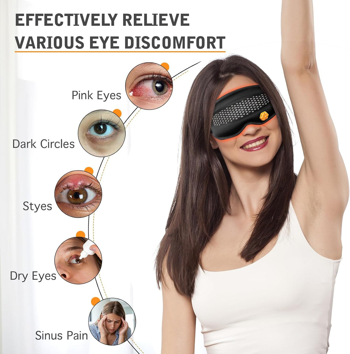 Cordless Heated Eye Mask - Removable Scent Pads, 1200mAh Rechargeable Heated Eye Masks for Dry Eyes,Cordless Eye Heating Pad for Stye Eye Treatment, Warm Compress for Eyes, Gifts for Men Women