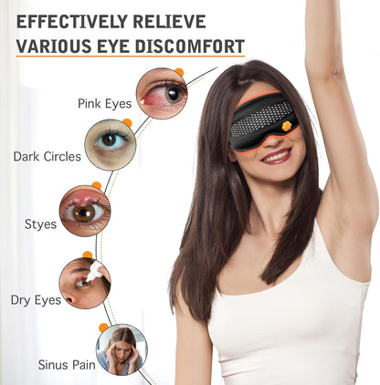 Cordless Heated Eye Mask - Removable Scent Pads, 1200mAh Rechargeable Heated Eye Masks for Dry Eyes,Cordless Eye Heating Pad for Stye Eye Treatment, Warm Compress for Eyes, Gifts for Men Women