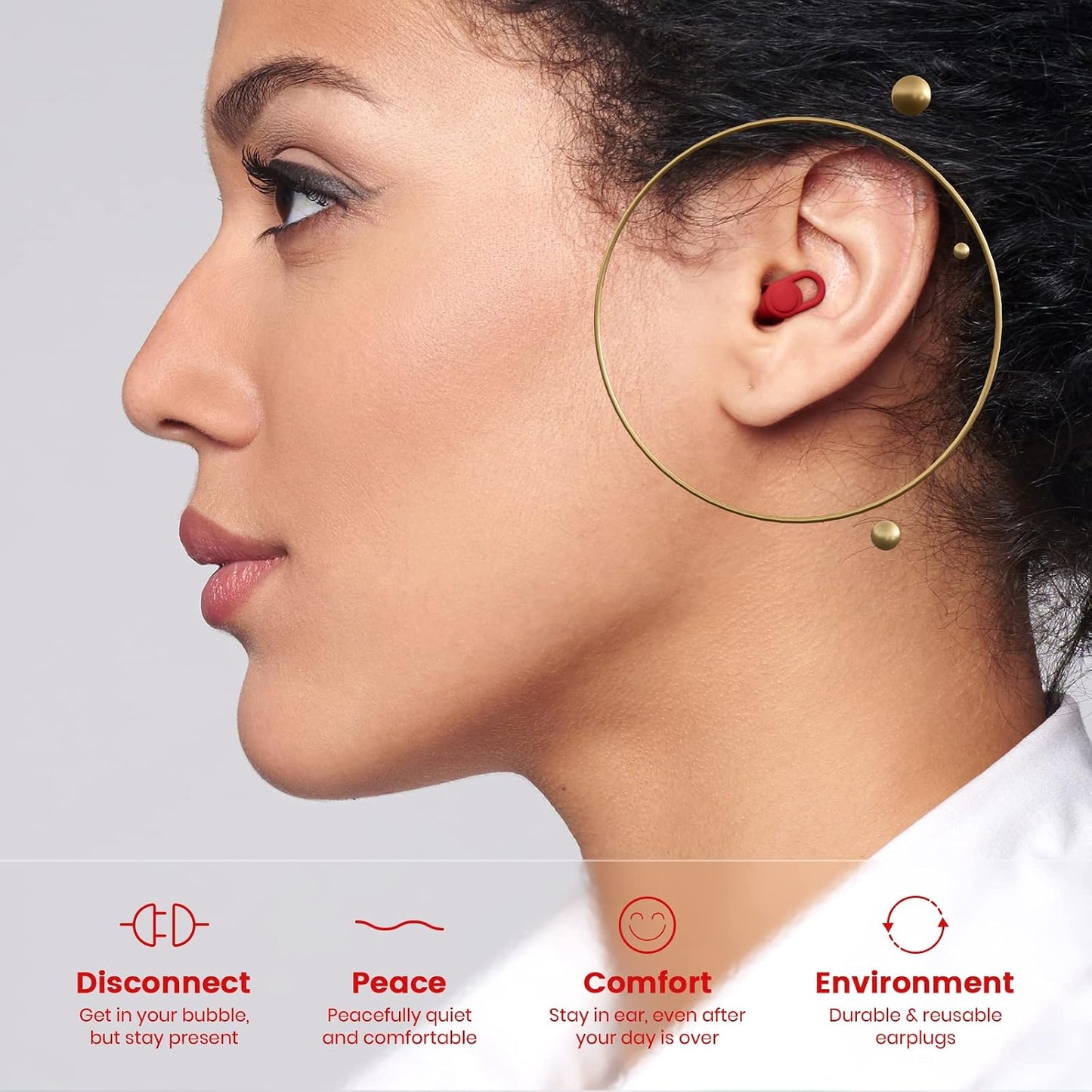 Silicone Ear Plugs for Noise Reduction - Reusable Soft Comfortable Earplugs for Sleeping,Noise Sensitivity & Flights -16 Ear Tips in XS/S/M/L, with 2 Travel Boxes - 33dB Noise Cancelling (Olive Green)