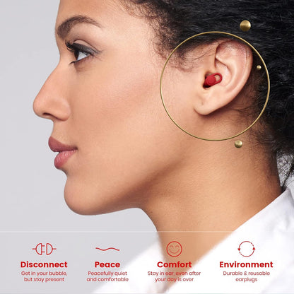 Silicone Ear Plugs for Noise Reduction - Reusable Soft Comfortable Earplugs for Sleeping,Noise Sensitivity & Flights -16 Ear Tips in XS/S/M/L, with 2 Travel Boxes - 33dB Noise Cancelling (Olive Green)