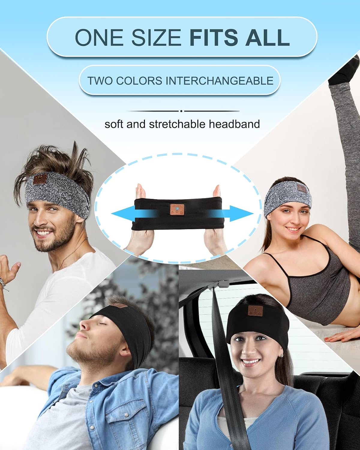 2-Pack Sleeping Headphones, Headband Headphones with Thin Speakers