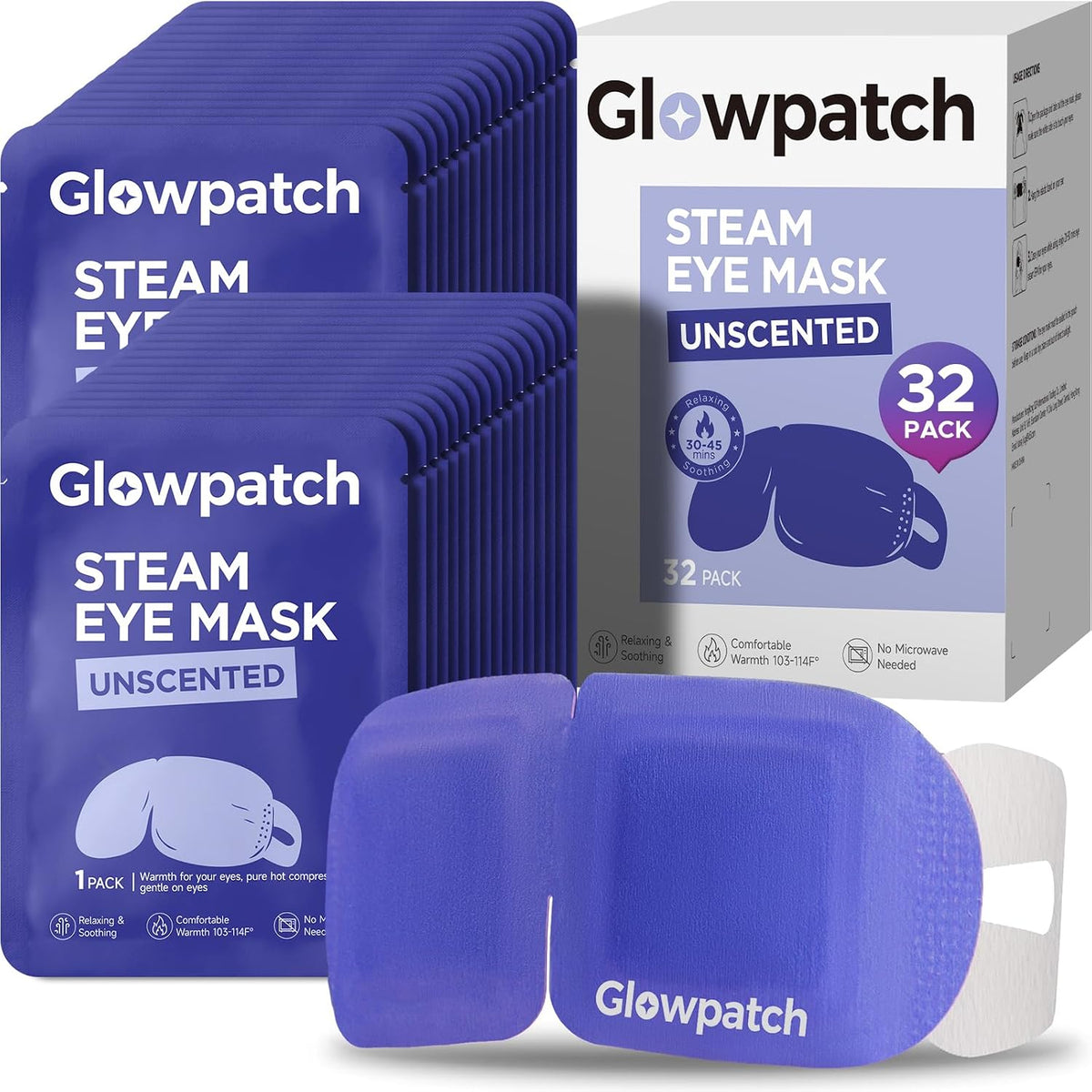 16 Pack Steam Eye Masks Disposable for Dry Eyes, Unscented