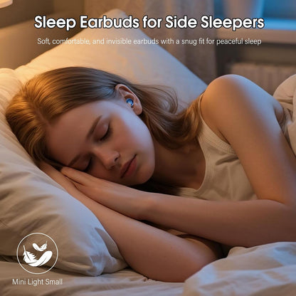Sleep Earbuds Bluetooth 5.4, Mini Light-Weight Headphones for Side Sleepers | Features Sleep Mode & Built-in White Noise for Relaxing. 48H Battery & Clear Calls. Perfect Mini Earphones for Sound Sleep
