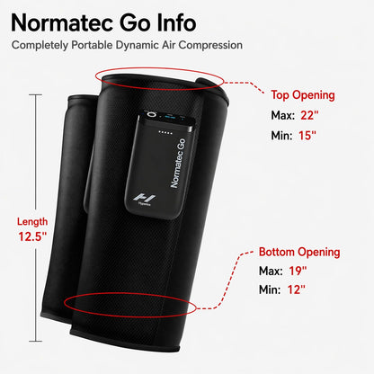 Hyperice Normatec Go Wireless Mobile Dynamic Air Compression Calf Muscles | Portable | Increase Circulation | Reduce Pain | Tension in Legs | Bluetooth Enabled | 7 Levels Customizable Pressure