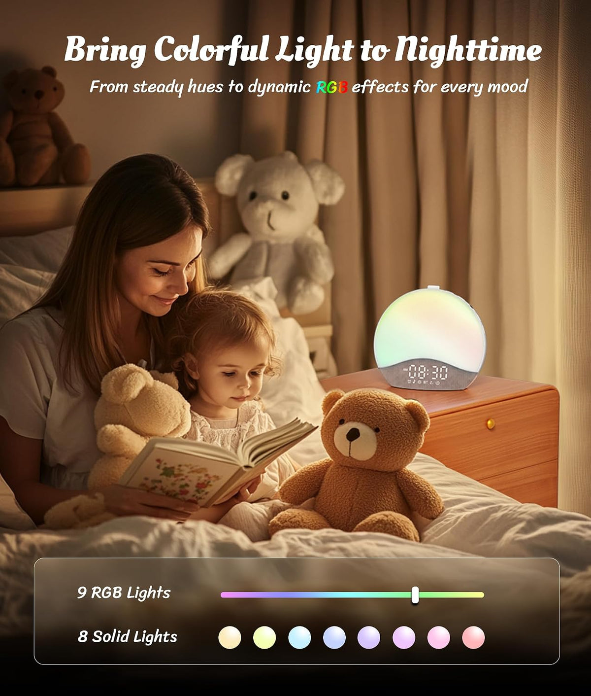 ecozy Sunrise Alarm Clock for Bedroom, White Noise Sound Machine