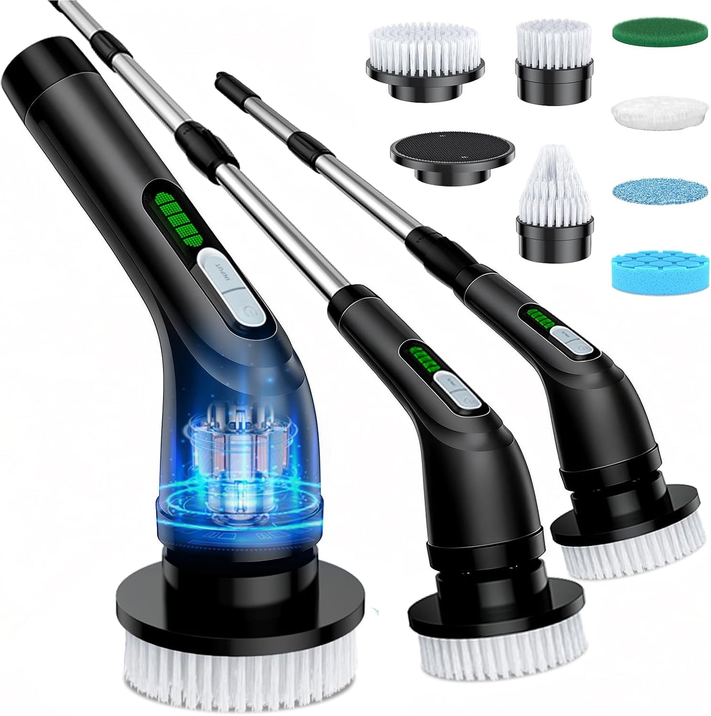 Highyes Electric Spin Scrubber for Cleaning Bathroom: Cordless Power Shower Scrubber - Electric Cleaning Brush for Tile Tub