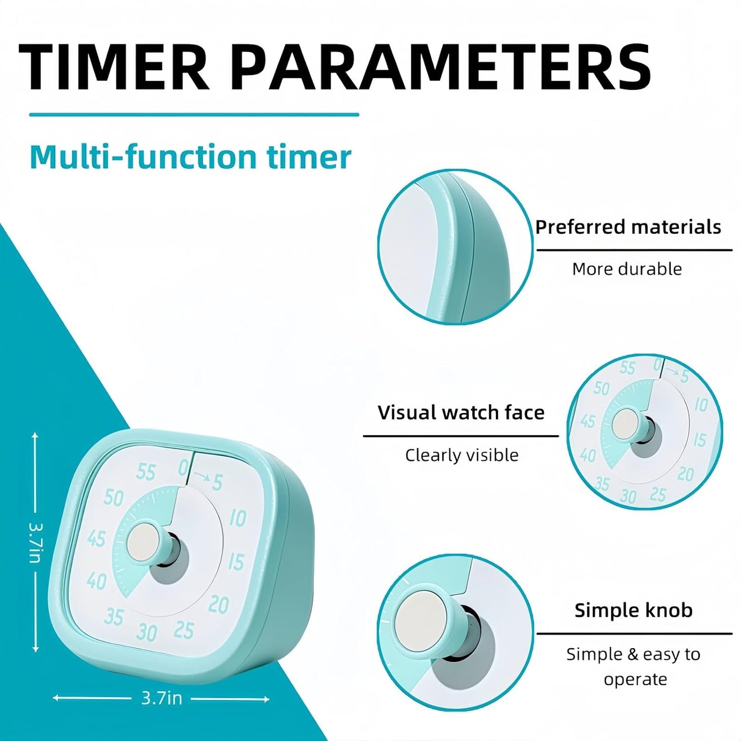 Visual Timer for Kids - 60 Minute Visual Kids Timer for Classroom Home Office, Countdown Timer for Cooking Teaching Working Meeting (Orange)