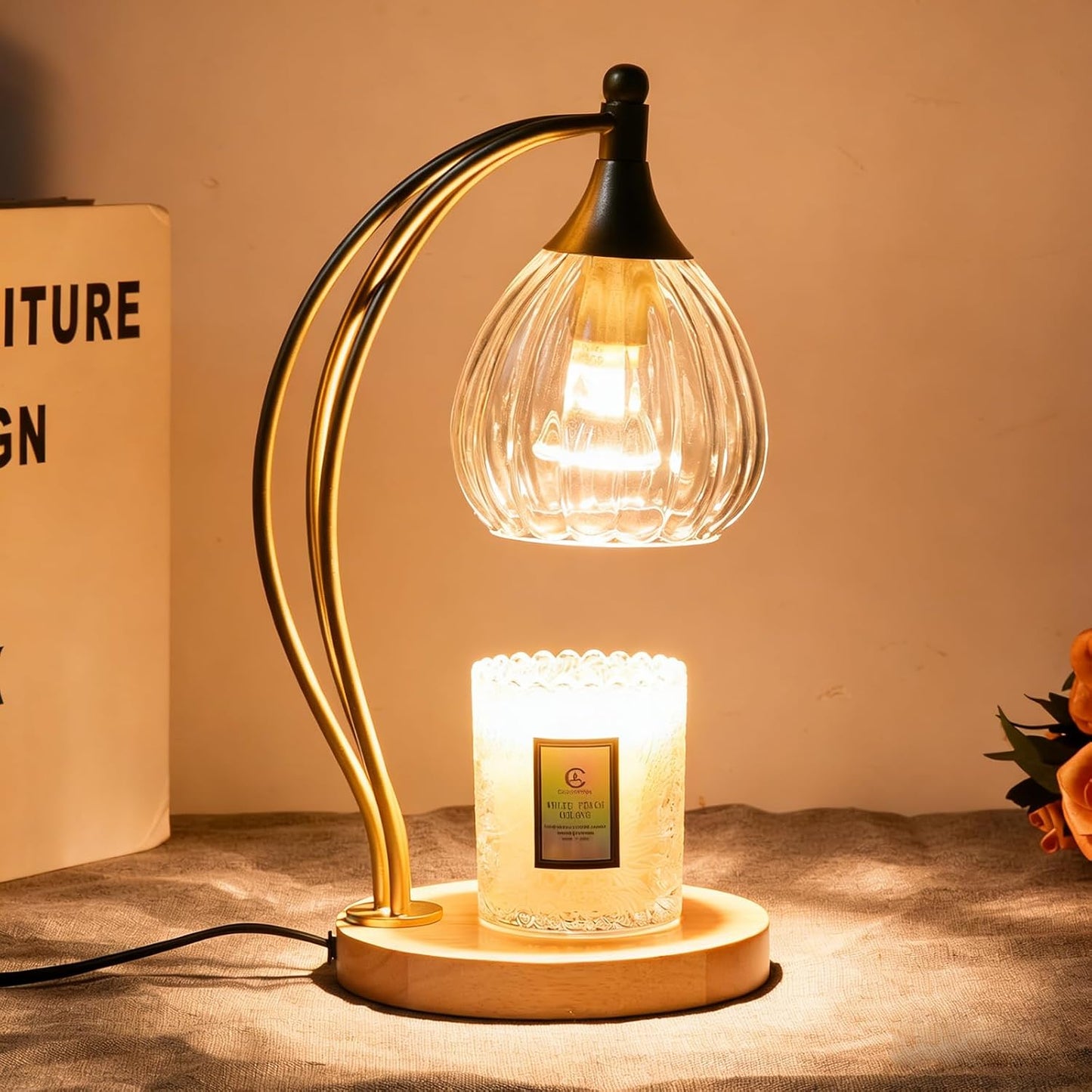 Candle Warmer Lamp with Timer and Dimmer - Electric Melter for Scented Jar Candles - Housewarming, New Home Decor