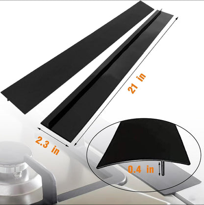 21in Silicone Stove Gap Covers Filler Guards 2Pack Black | Reusable Non-Stick Stove Guard for Gas Stoves, Gas Stove Cover for Samsung Gas Stove, Stove Covers for Gas Stove Top