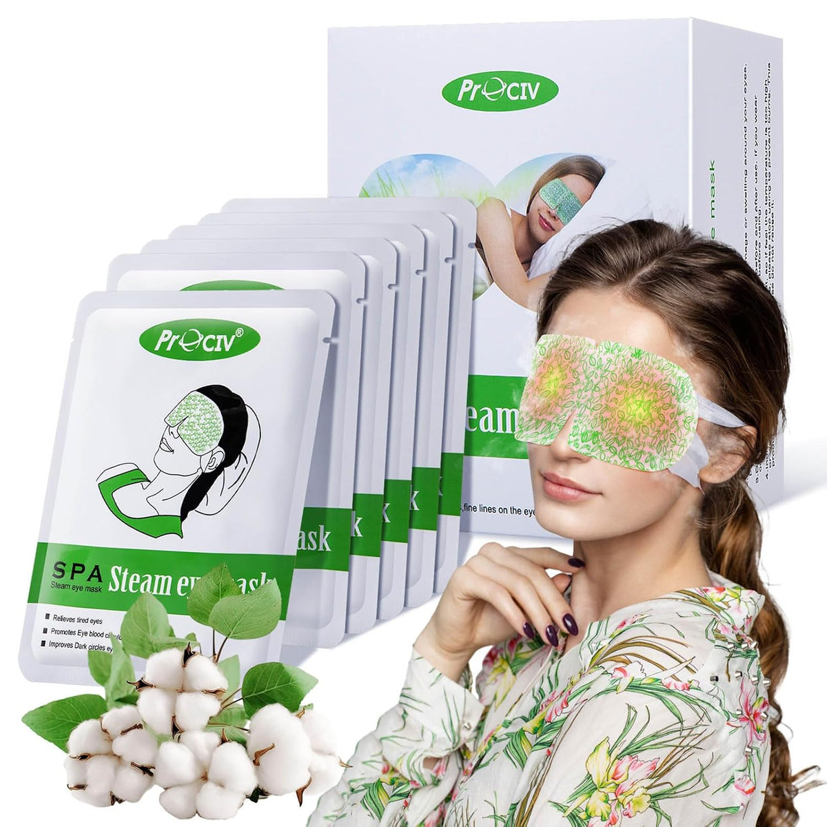 Steam Eye Mask,Warm Eye Compress for Dry Eyes Sleep Mask,Hot Auto Heated Eye Masks Relaxing Items for Women Moist Heat for Eyes Soothing Eye Fatigue,Disposable EyeMask for SPA Essentials