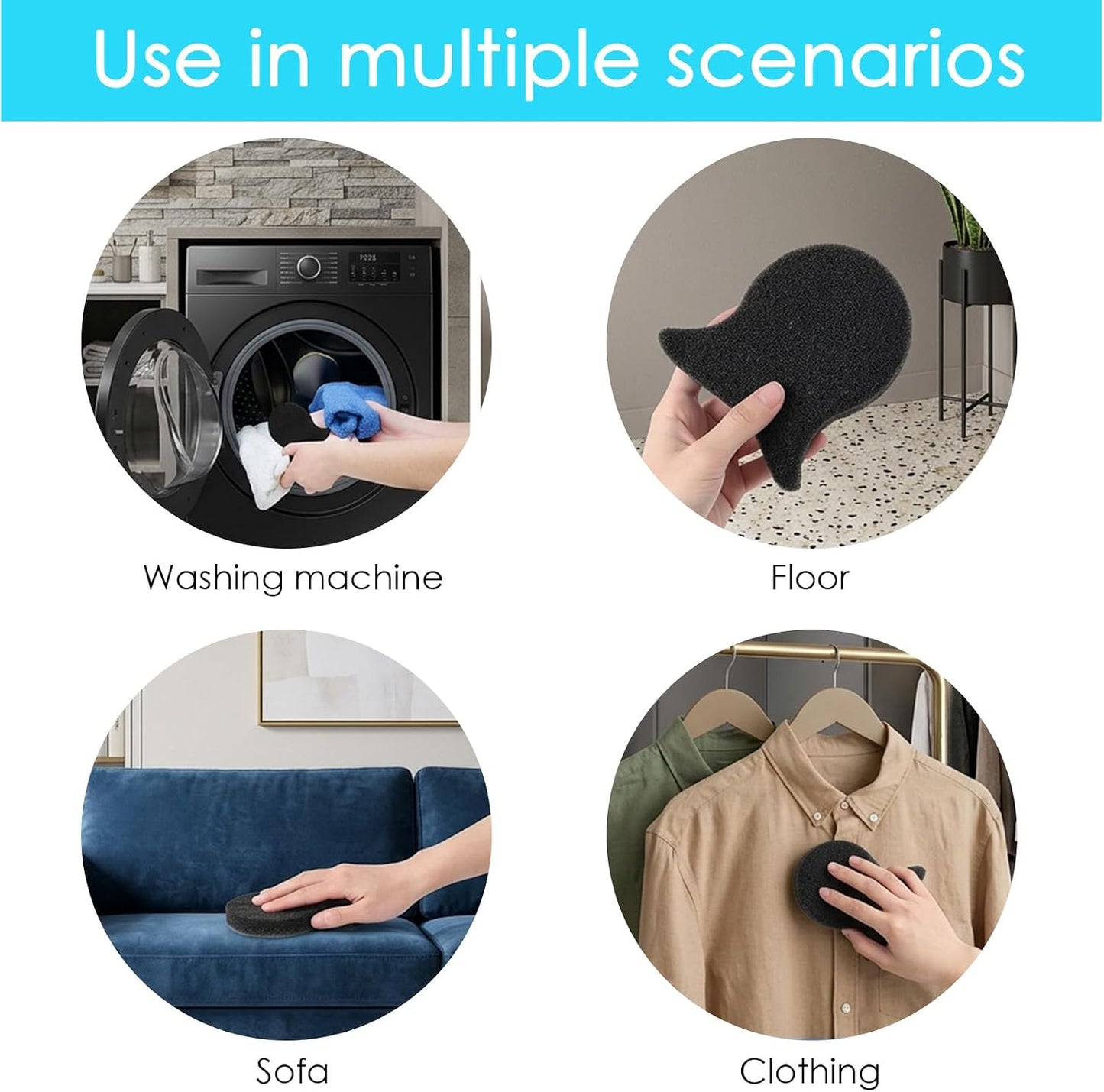 Pet Hair Remover for Laundry, Reusable Hair Remover Tool, 4Pcs | Catcher Effectively Removes Pet Hairs, Lint, and Dander from Bedding, and Clothing, Suitable for Washing Machines